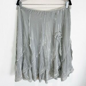 Y2K Odille Skirt Womens 14 Green Velvet Silk Fairy Grunge Ethereal Whimsigoth‎